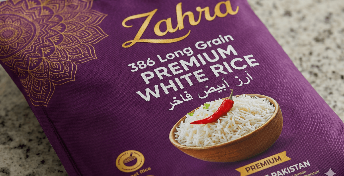 Zahra Premium 386 rice retail bag — PK386 Fragrant White Rice